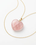 Rose Quartz Crystal Collar Charm – white background luxury