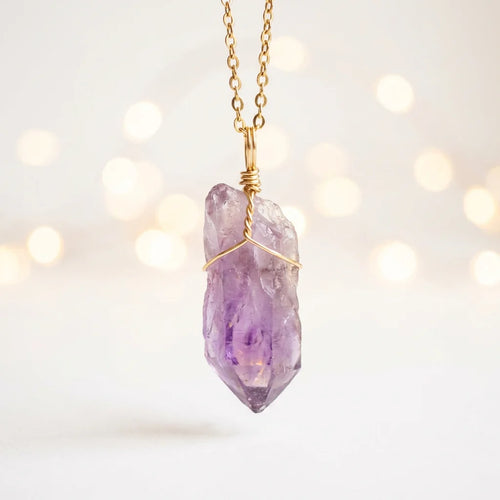 Amethyst Crystal Collar Charm for Pets
