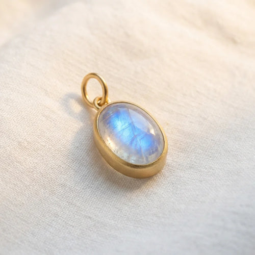 Rainbow Moonstone Crystal Collar Charm for Pets