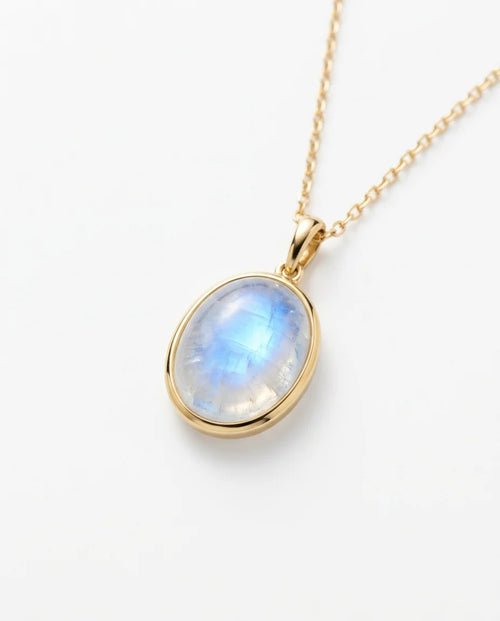 Moonstone Crystal Collar Charm – white background luxury
